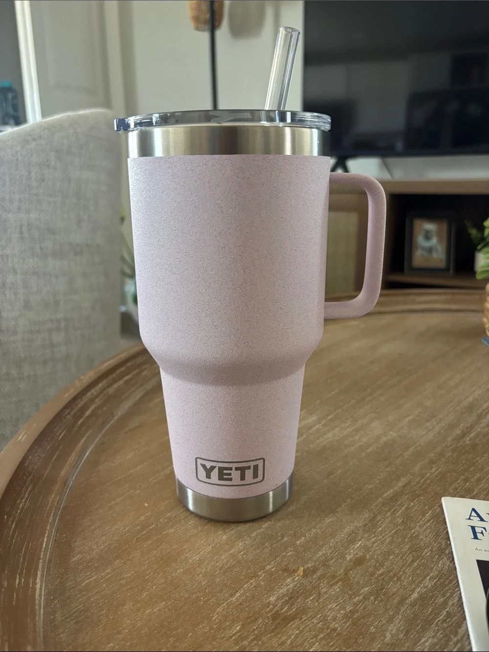 Yeti 35 oz Rambler Tumbler with Handle - cherry blossom